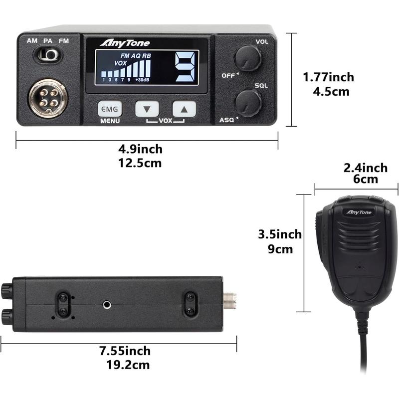 CB Radio AT-505PRO 40 Channels AM FM Power Output 4W  Audio