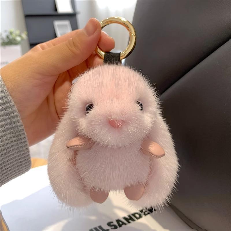 Cute Rabbit Design Phone Charms, Fashionable Plush Keychain Decoration, Phone Decorative Ornaments for Women & Girls, Mobile Phone Decoration Accessories