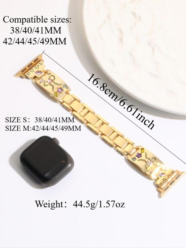 Cute Bow Artificial Zircon Decor Watch Band, Fashionable Watch Strap for Women & Girls, Trendy All-match & Exquisite Watch Band for Birthday Gift