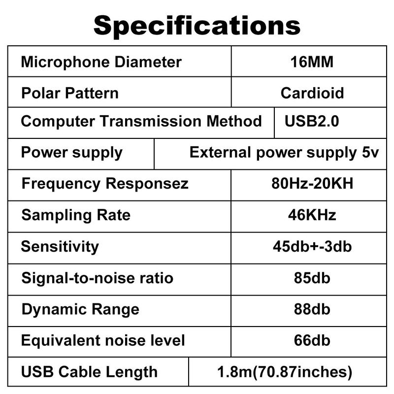 HAOMUREN Wired Condenser Microphone, USB Plug & Play Microphone with Pop-Filter & Mic Cover(no Adapter), Professional Microphone for Recording, Live Streaming