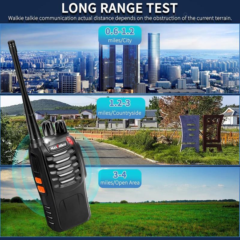 Radios Walkie Talkies for Adults: Walkie Talkies with Earpiece, Walkie Talkies Long Range 16 Channels Walky Talky, Two Way Radio with Flashlight and Charger, Walkie Talkies 2 Pack