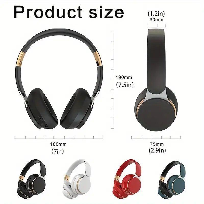 Folding Wireless Headphones Gaming Headset, Over Ear BT Headphones with Microphone for Phone PC, Long Standby Audio HiFi Bass Earphone Earbuds for iPhone 15 Pro Max, Headphone for Sports Music Work, Summer Gift, Gaming Headset, Back to School Gifts