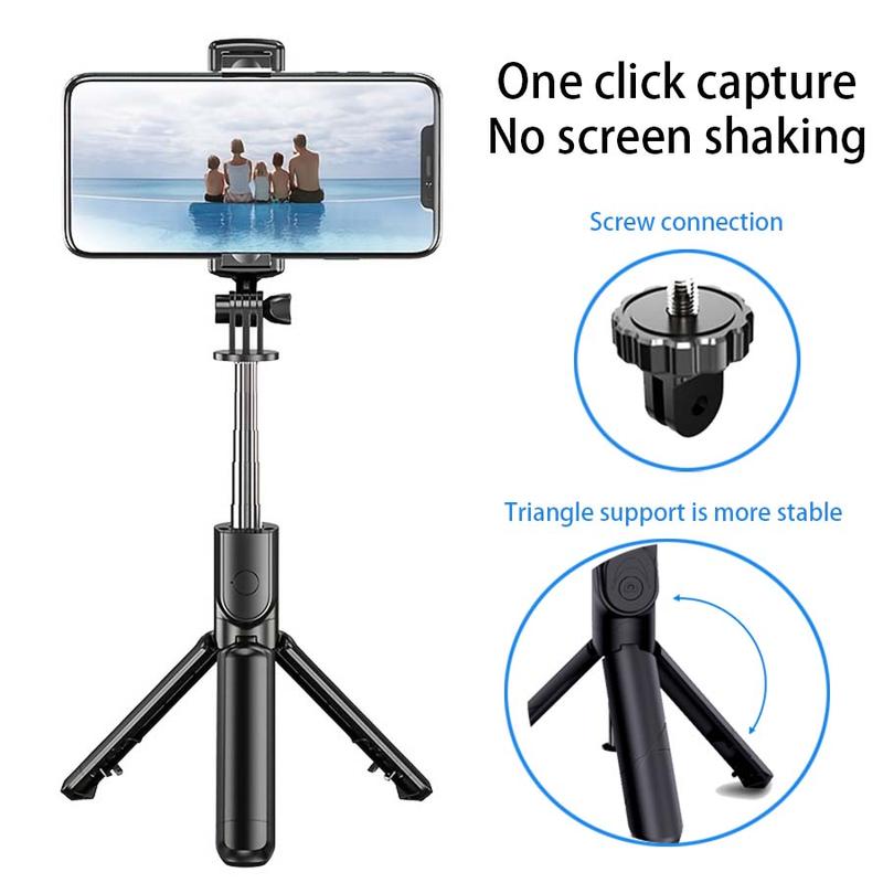 Adjustable Selfie Stick Tripod with Extendable Rod for iPhone, Portable Phone Stand Tripod for Live Streaming, Universal Adjustable Bluetooth-compatible Phone Holder for Mobile Phone, Smartphone Accessories