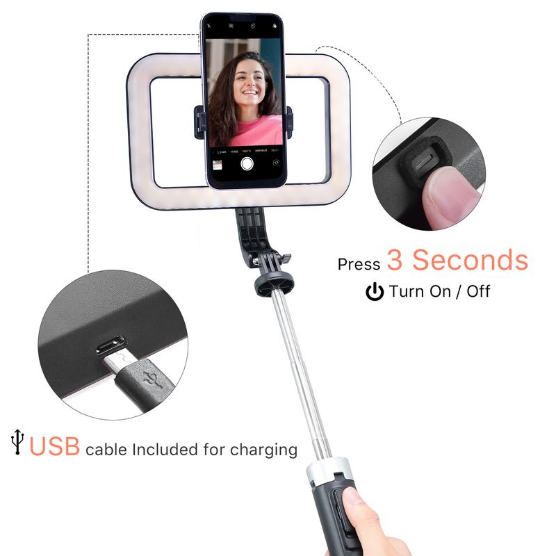 MyBat Pro Selfie Stick with Fill Light and Tripod for Landscape Photography