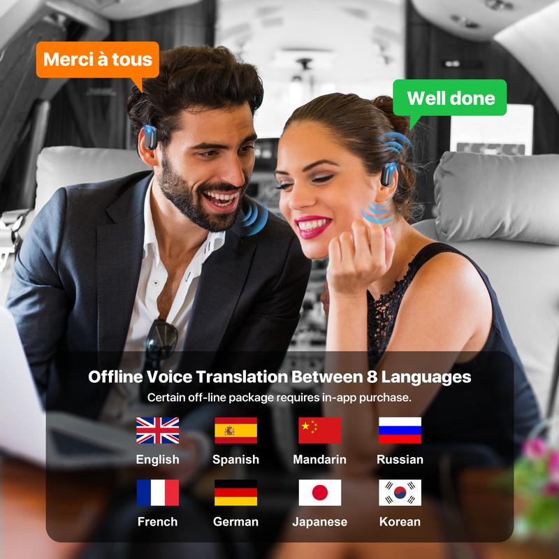 AI Smart Translation Earbuds – 144 Language Translation + AI Q&A, High-Quality Sound, Business & Leisure Travel Companion A stylish, multi-functional earbud that supports language translation and plays high-quality sound for business or leisure