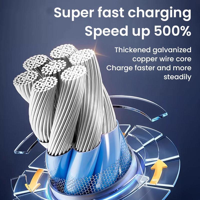 4-in-1 USB Charging Cable, fast charging cable USB A+ TYPE C + Lightning Multi national aluminum alloy cable management suitable for iPhone 16 15 14 Samsung Galaxy, Android Phones & Tablets iPad Pro Smartphone Cellphone Mobile Electronic