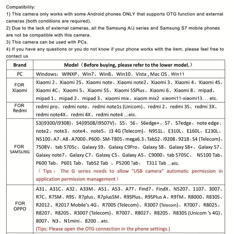 Endoscope Camera, 1Count 3 in 1 Waterproof 6LED Light Pipe Car Inspection Camera, Industrial Endoscope Camera for Android Phone