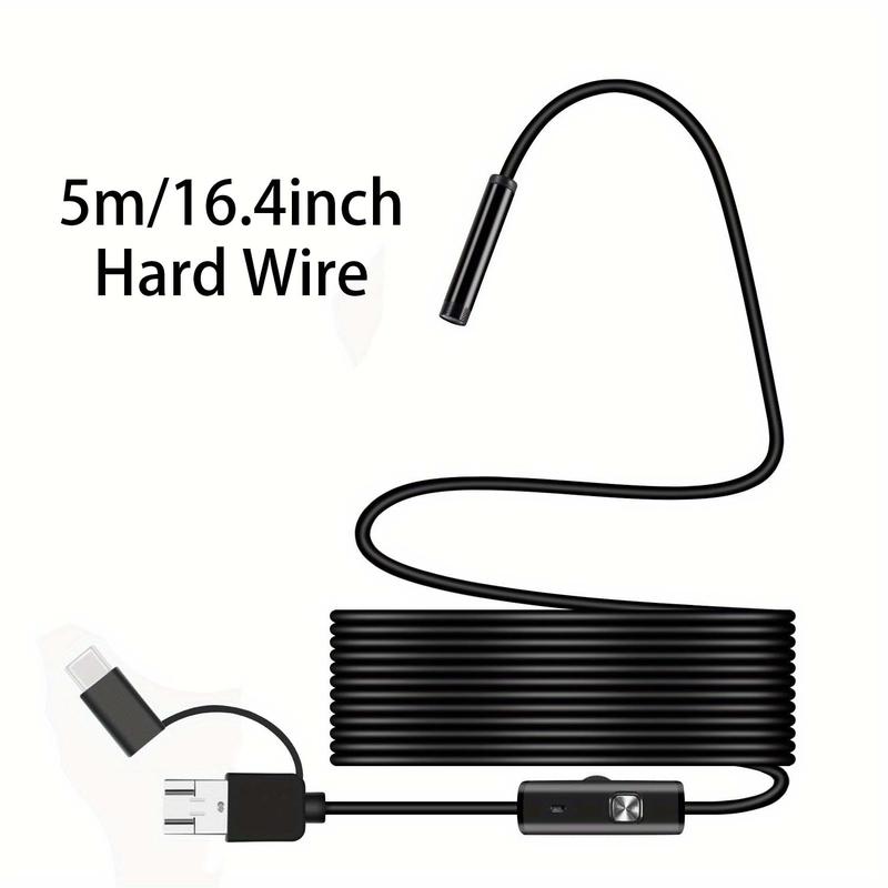 3 In 1 Type-C Micro USB Inspection Camera for Music Festival, 1 Count Waterproof Len with 6 LED Light, Waterproof USB Endoscope for Car Inspection