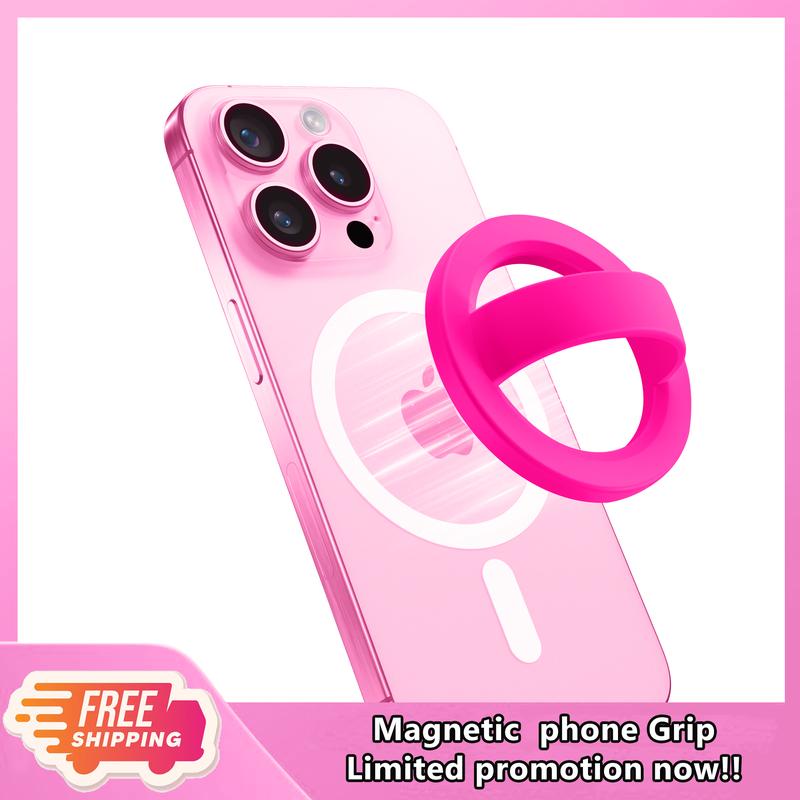 Magnetic Phone Grip Detachable Phone Holder, Silicone Soft MagSafe Loop Grips Accessories Smartphone Mount Cellphone Stand