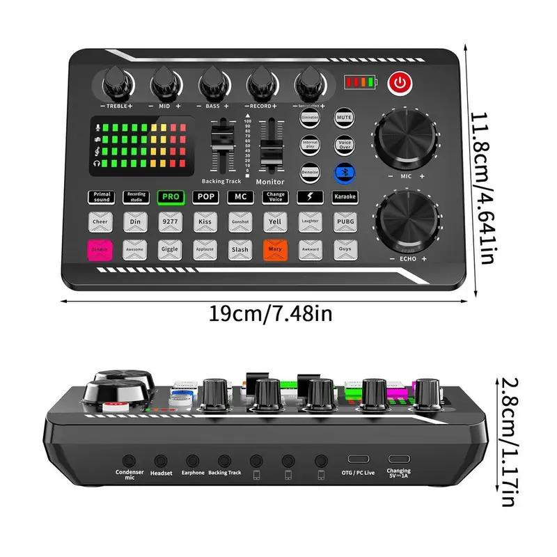 F998 Sound Card Studio Mixer Singing Audio Mixer Kit For YouTube Recording Live Broadcast Phone Computer Podcast