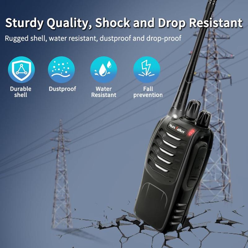 Radios Walkie Talkies for Adults: Walkie Talkies with Earpiece, Walkie Talkies Long Range 16 Channels Walky Talky, Two Way Radio with Flashlight and Charger, Walkie Talkies 2 Pack