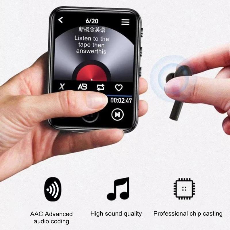 MP3 MP4 Player Portable MP3 Player Full Touch Screen Bluetooth-Compatible Voice Recorder with Speaker FM E-book Recorder