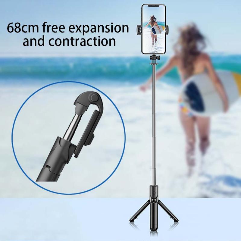 Adjustable Selfie Stick Tripod with Extendable Rod for iPhone, Portable Phone Stand Tripod for Live Streaming, Universal Adjustable Bluetooth-compatible Phone Holder for Mobile Phone, Smartphone Accessories