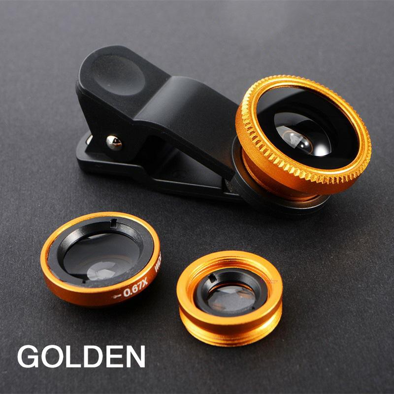 3in1 Fisheye Wide Angle Micro Camera Lens Len on Smartphone Lenses with Phone Clip