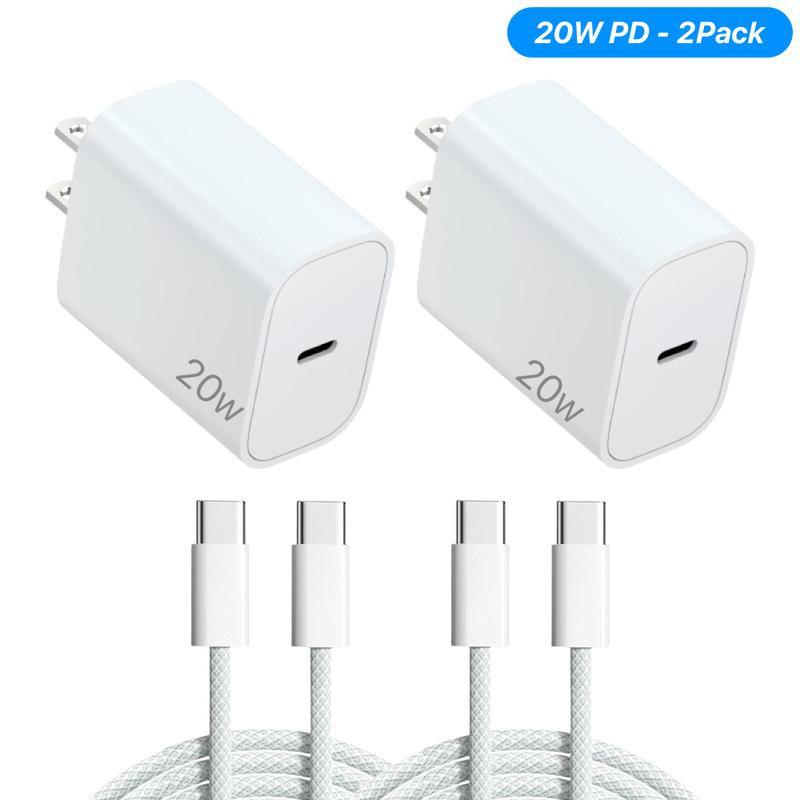 UNIQNOVA iPhone 16 15 Fast Charger USB-C to USB-C 20W Adapters + Cable Sync Cord for iPhone iPad Pro Galaxy Pixel Android Smartphone Cellphone Mobile