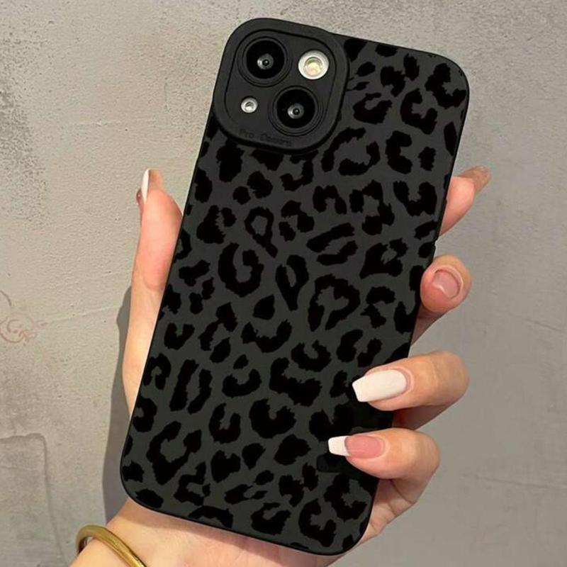 Leopard Pattern Phone Case, Full Covered Camera Protect Anti-fall Mobile Phone Protective Case, Shockproof Phone Cover for iPhone XR XS Max 11 12 13 14 15 Pro Max, Fall Gift