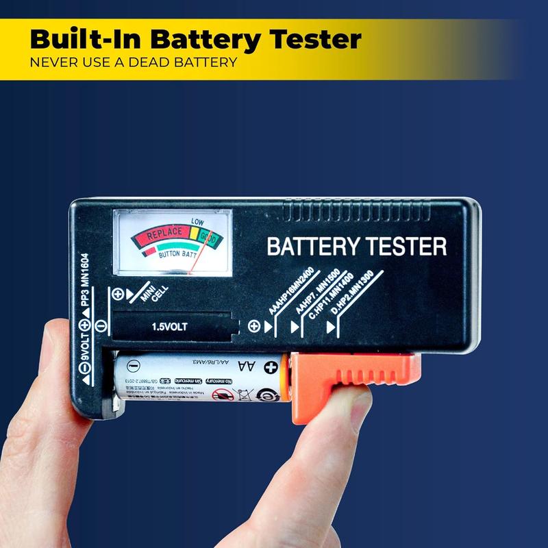 Battery Daddy-Battery Box with Tester, Can and Protect up 180 Batteries, Transparent Lock Cover, as Seen on TV Phone Smartphone