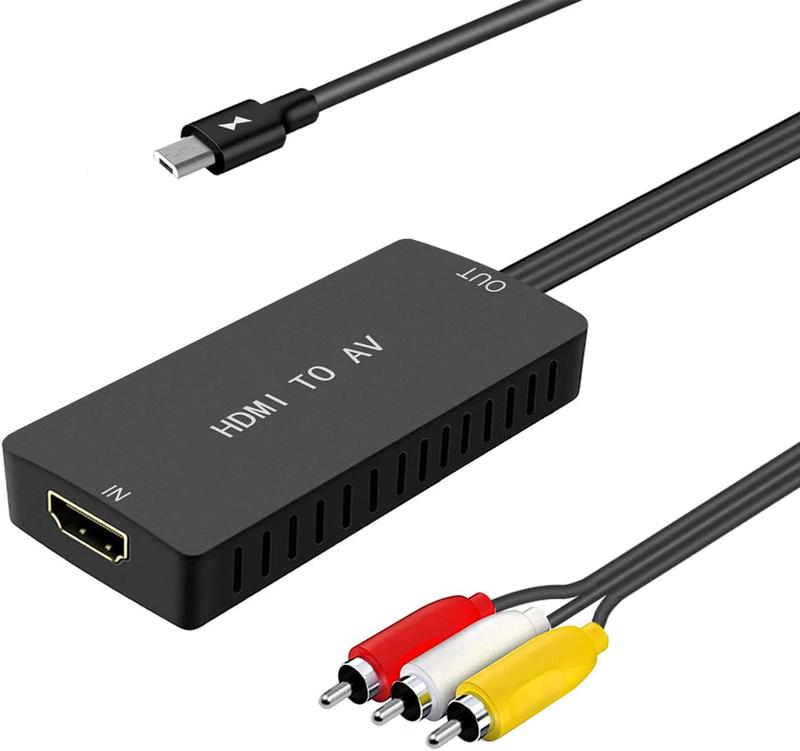 HDMI to RCA Converter, HDMI to Composite Video Audio Converter Adapter, HDMI to AV, Supports PAL NTSC for PS4, Xbox, Switch, TV Stick, Blu-Ray, DVD Player,