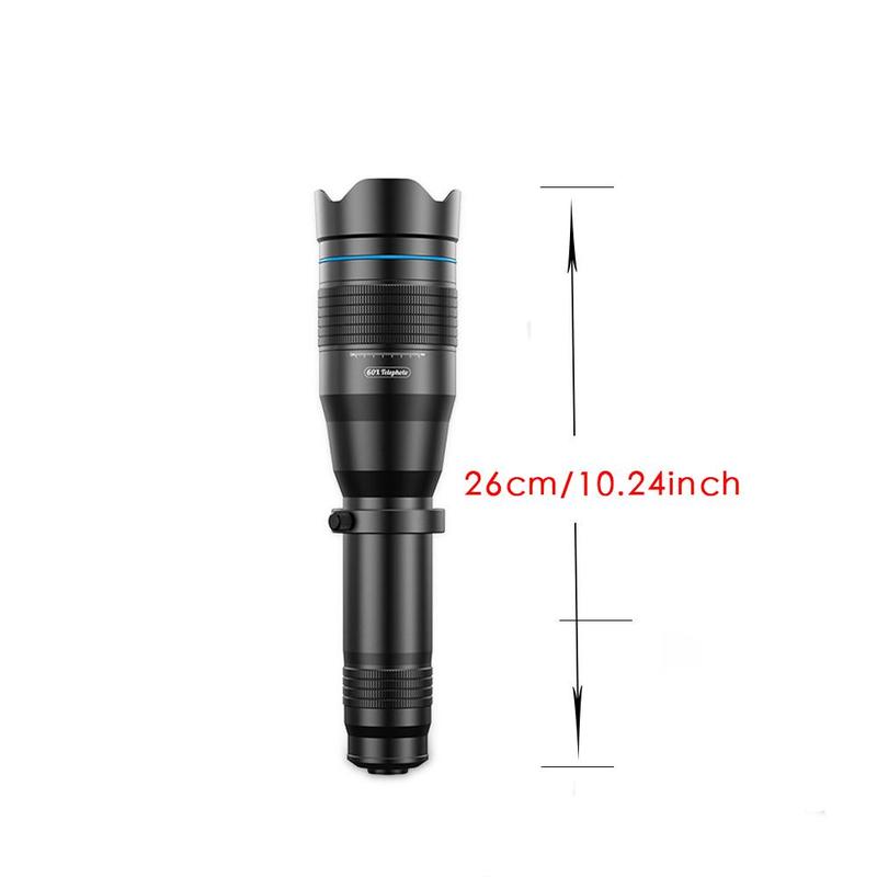 60X Long Focus Lens, 1 Set Professional Phone Camera Telephoto Lens with Tripod, Mobile Phone Accessories for Outdoor Long Distance Shooting