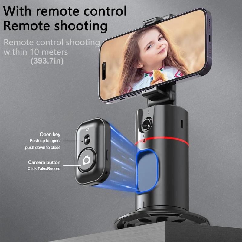 360° Rotation Face Tracking Gimbal Stabilizer, Rechargeable Desktop Gimbal Cell Phone Holder, Mini Smart Auto Tracking Selfie Gimbal Stabilizer, Stocking Fillers Gift