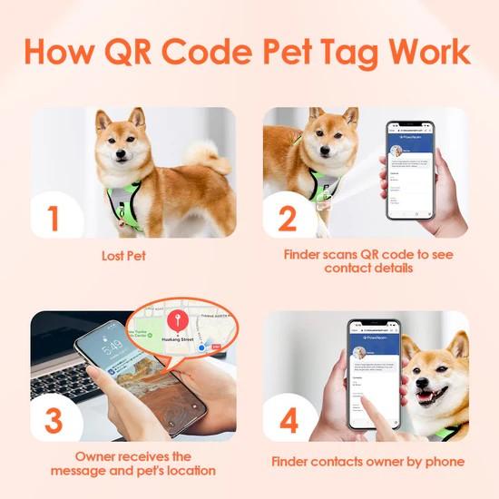 PawView Versatile Smart AirTag Pet ID Tag with QR Code & GPS Alert | Durable Waterproof Silicone Holder for Dogs & Cats | Instantly Tracks & Notifies