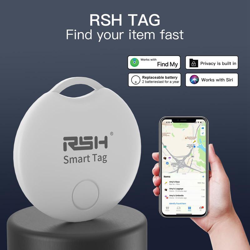 RSH Smart Tag, Rechargeable Bluetooth-compatible Smart Tracker for Find M APP, Mini GPS Tracker for Wallets, Pets, Suitcases, Car Keys, Cars