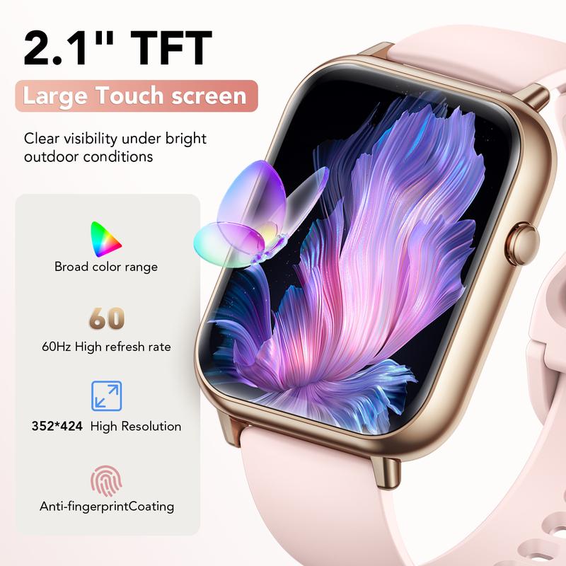 Elegant Smartwatch for Women - Bluetooth Calls, 2.02” HD Display, 30M Waterproof, Fitness Tracker with Heart Rate, Sleep, SpO2 & Step Monitoring