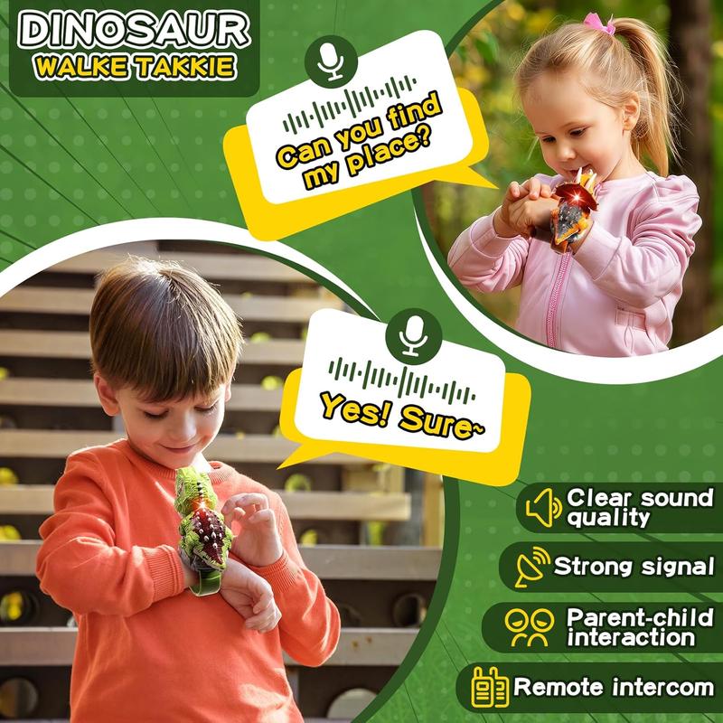 Dinosaur Walkie Talkies Toys for Kids, 2 Way Radio Long Range Walkie Talkie,Outside,Outdoor Camping Games, Hiking,Birthday Gifts for 4 5 6 7 8 9 10 Year Old Boys Girls