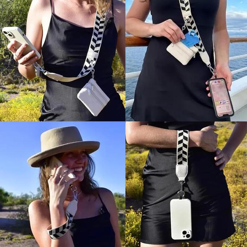 Phone Holder and Carrying Bag with Wallet Crossbody Bag, Phone Strap with Wallet, Phone Strap Crossbody Bag with Zipper Pouch Wallet, Phone Wallet