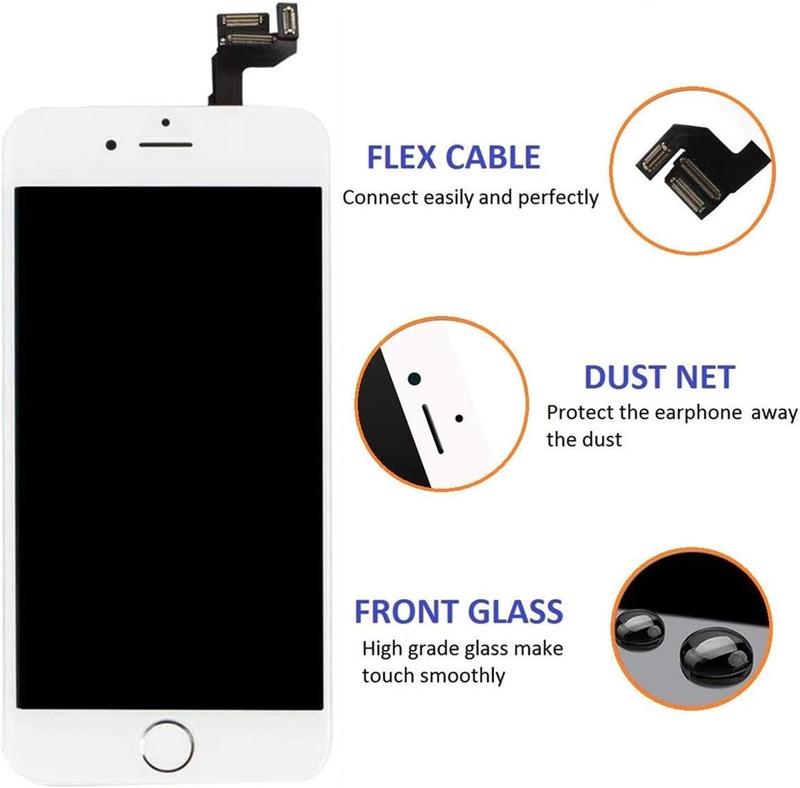 for  6s Screen Replacement White Touch Display LCD Digitizer Full Assembly with Complete Repair Tools and Screen Protector