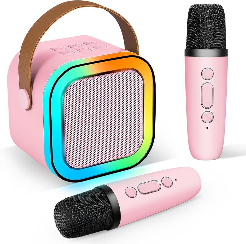 Mini karaoke machine with microphone sound system, portable karaoke machine with 2 wireless microphones, birthday gifts for girls and children aged 4-12, family gatherings Audio Colorful Audio Colorful Ktv Stereo Ktv Stereo Smartphone