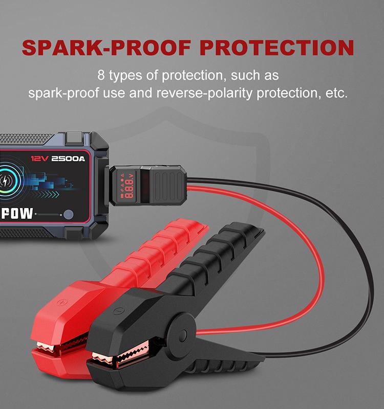 AVAPOW Jump Starter Car Battery 2500A Peak,Portable Jump Starters for Up to 8L Gas 8L Diesel Engine with Booster Function,Wireless Charging Design,12V Lithium Jump Pack,The final purchase price is based on the actual payment amount