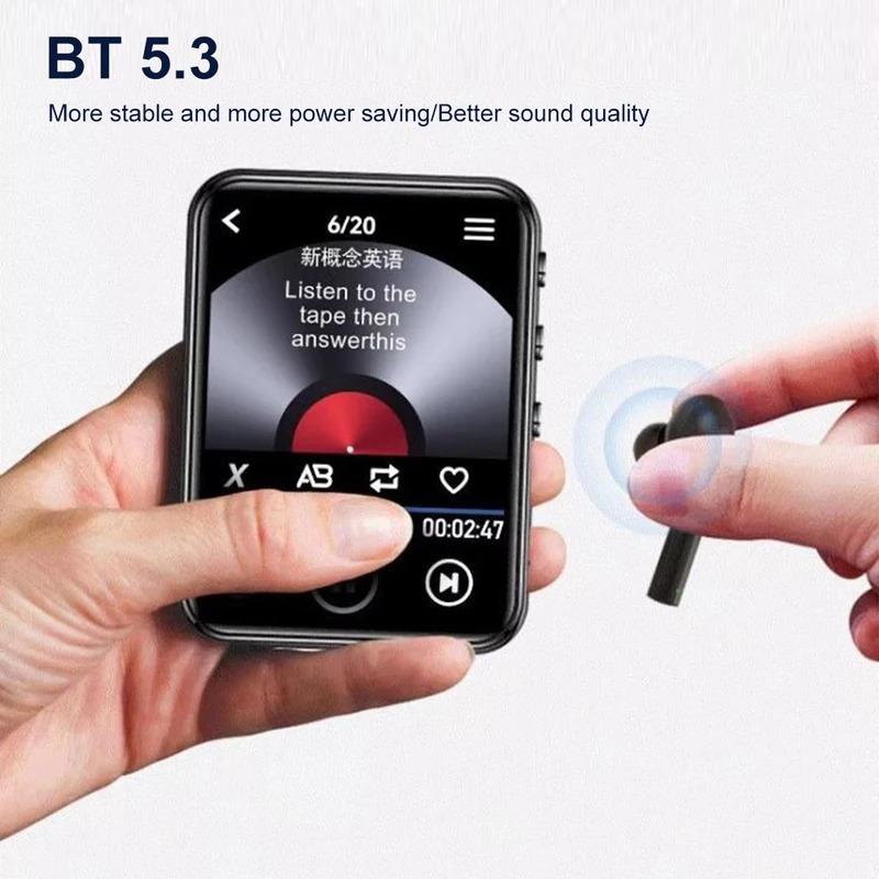 MP3 MP4 Player Portable MP3 Player Full Touch Screen Bluetooth-Compatible Voice Recorder with Speaker FM E-book Recorder