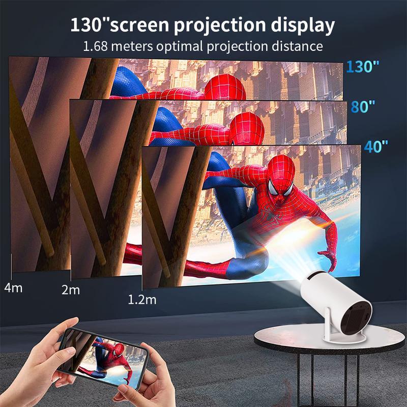 Mini Projector 4K 1080P Support, Portable Projector WiFi6 BT 5.0 Android 11, Smart Projector Auto Horizontal Correction,180°Rotatable Outdoor Movie Projector Compatible with Phone