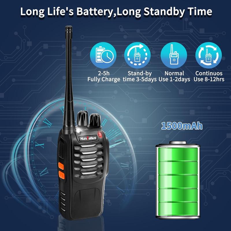 Radios Walkie Talkies for Adults: Walkie Talkies with Earpiece, Walkie Talkies Long Range 16 Channels Walky Talky, Two Way Radio with Flashlight and Charger, Walkie Talkies 2 Pack