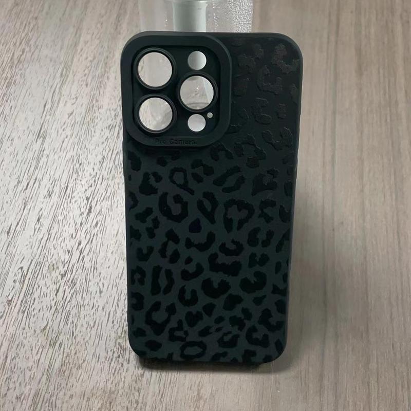 Leopard Pattern Phone Case, Full Covered Camera Protect Anti-fall Mobile Phone Protective Case, Shockproof Phone Cover for iPhone XR XS Max 11 12 13 14 15 Pro Max, Fall Gift