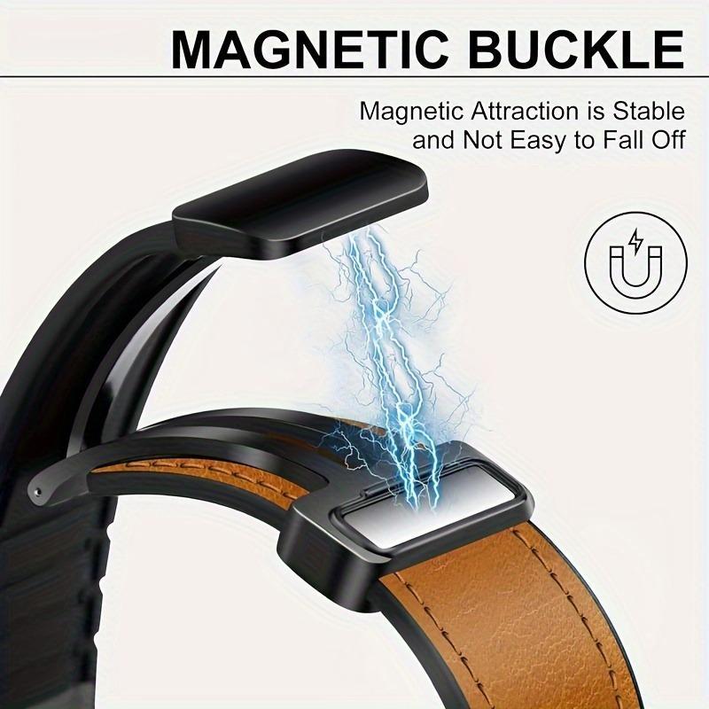 Magnetic Artificial Leather Band Compatible with Apple Watch Bands 38 40 41 42 44 45 49mm, Adjustable Band Compatible with Apple Watch Ultra 10 9 8 7 6 5 4 3 2 1