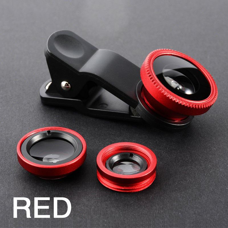 3in1 Fisheye Wide Angle Micro Camera Lens Len on Smartphone Lenses with Phone Clip