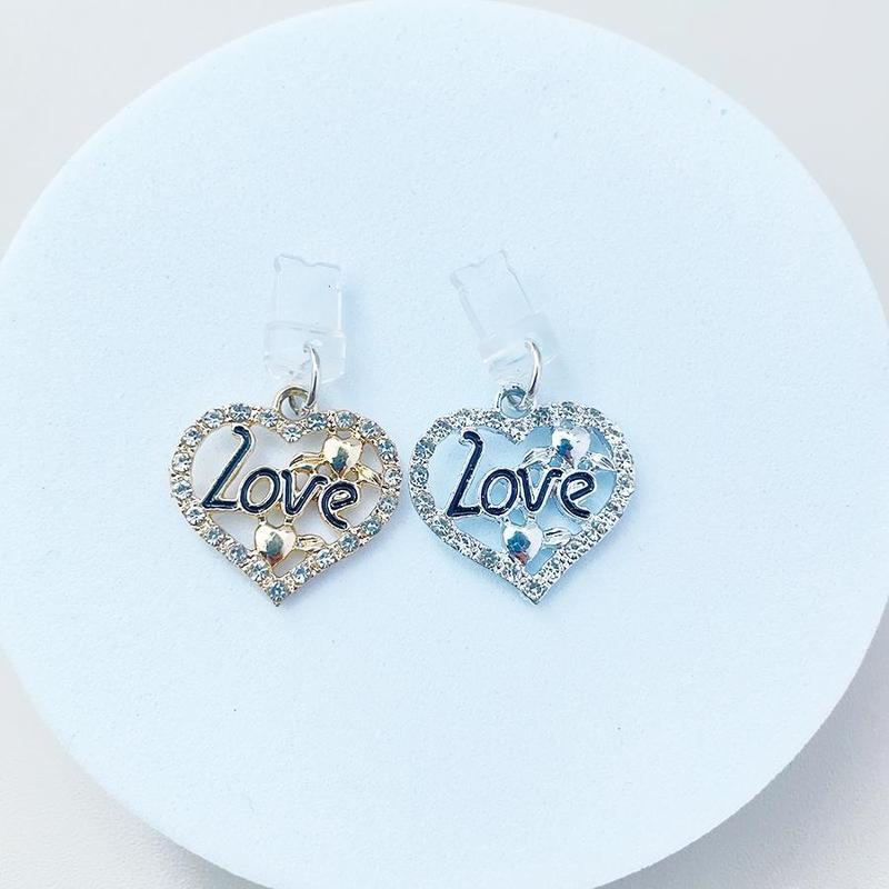 Heart & Love Letter Design Charging Port Anti Dust Plug, Rhinestone Decor Phone Charging Port Dust Plug, Phone Accessories Compatible with iPhone Android