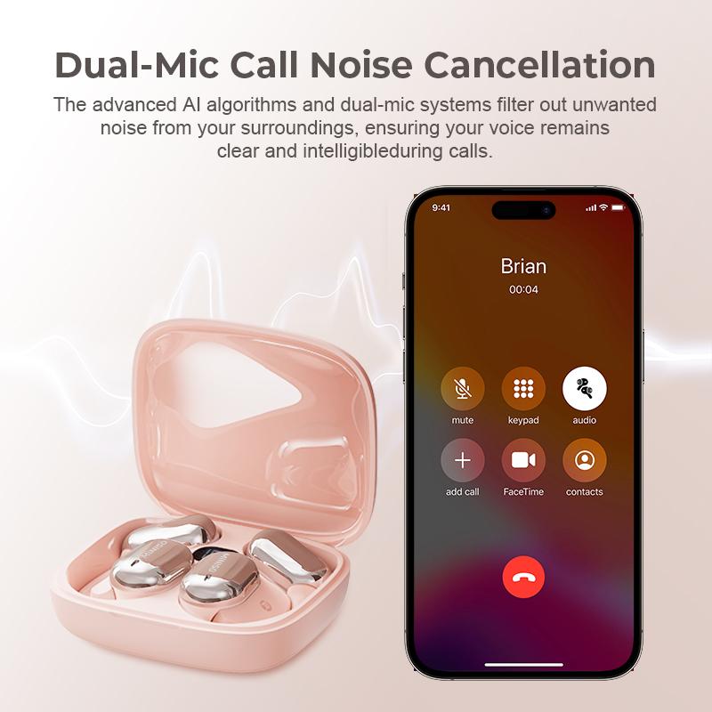 AI MINISO Open Free Wireless Translation Bluetooth Earphones For Listening To Music & Calling, Support 128 Languages Bluetooth Translation & Meeting Summary Headphones