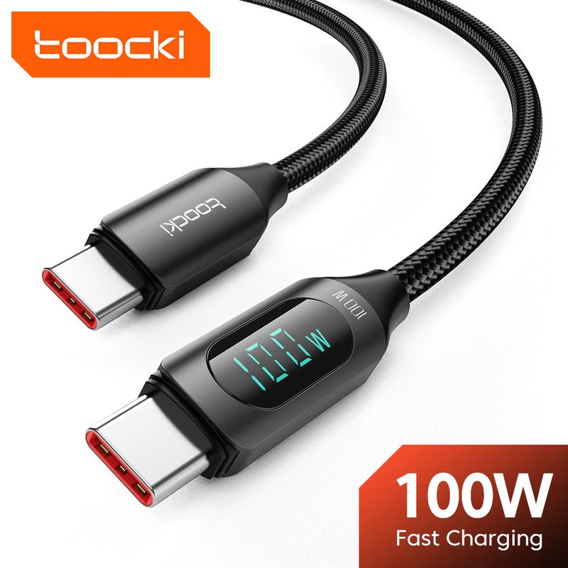 USB C to USB C Cable  Type C Charger Fast Charging Cable 5A PD 100w USB C Cable with LED Display, 480Mbps Data Nylon Braided USB C Cable for Samsung Galaxy A15 A25 A35 A45 A55 USB-C Fast usb cable usb-c charger