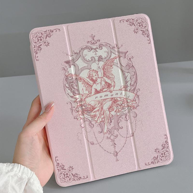 Angel Pattern Tablet Case with Pen Slot, Shockproof Tablet Protective Cover, Tablet Accessories Compatible with iPad