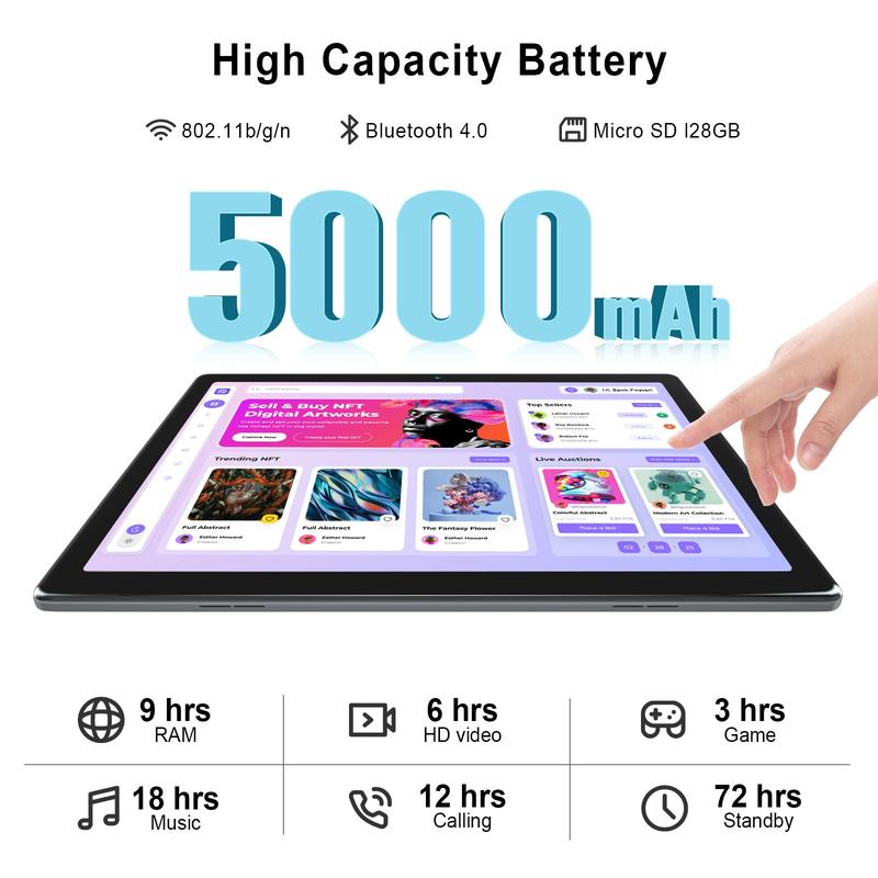  10.1 Inch Android 14 Quad Octa-Core 64GB 128GB ROM, Read and Watch,Big Screen, Slim,Durable Design, Learning Tablet. Grab it Now!