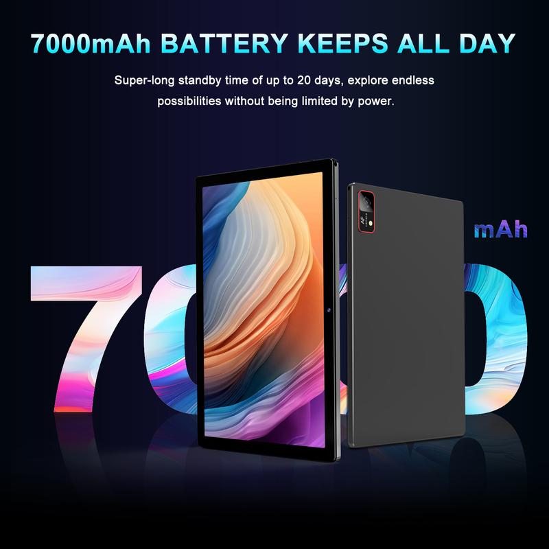 2024 Newest Android 14 Tablet 10.1 Inch Screen, 128GB ROM + 8GB RAM(4+4 Virtual) Storage Tablet Octa-Core Processor, 5G WiFi Tablet with 7000mAh Battery, 1280*800 HD Display Bluetooth GPS 13MP Camera