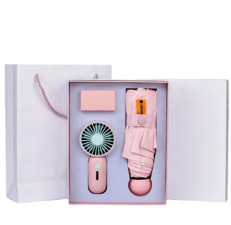 automatic Umbrella, hand held Mini Fan and USB Cable Giftset Manufacturer Warrenty Multifunction Birthday Mobile