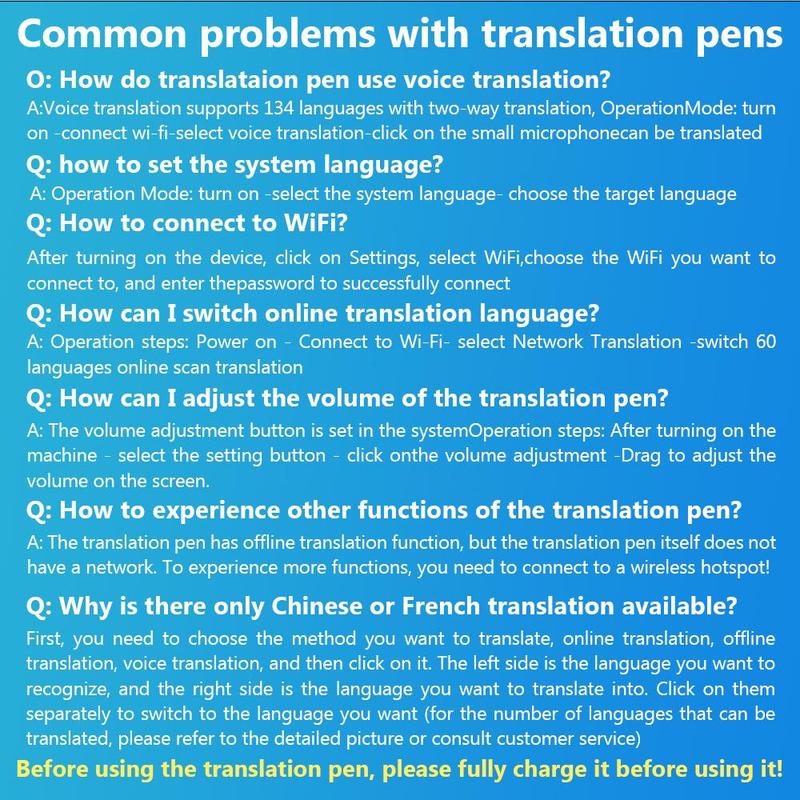 Christmas Gift, Translation Pen with Wifi, Versatile Translation Quick Check, Professional Translation Comparable To Professional Level 8 Translation Pen, 134 Languages Two-way Intercom, Online Scanning Supports 60 Languages, Digital Products