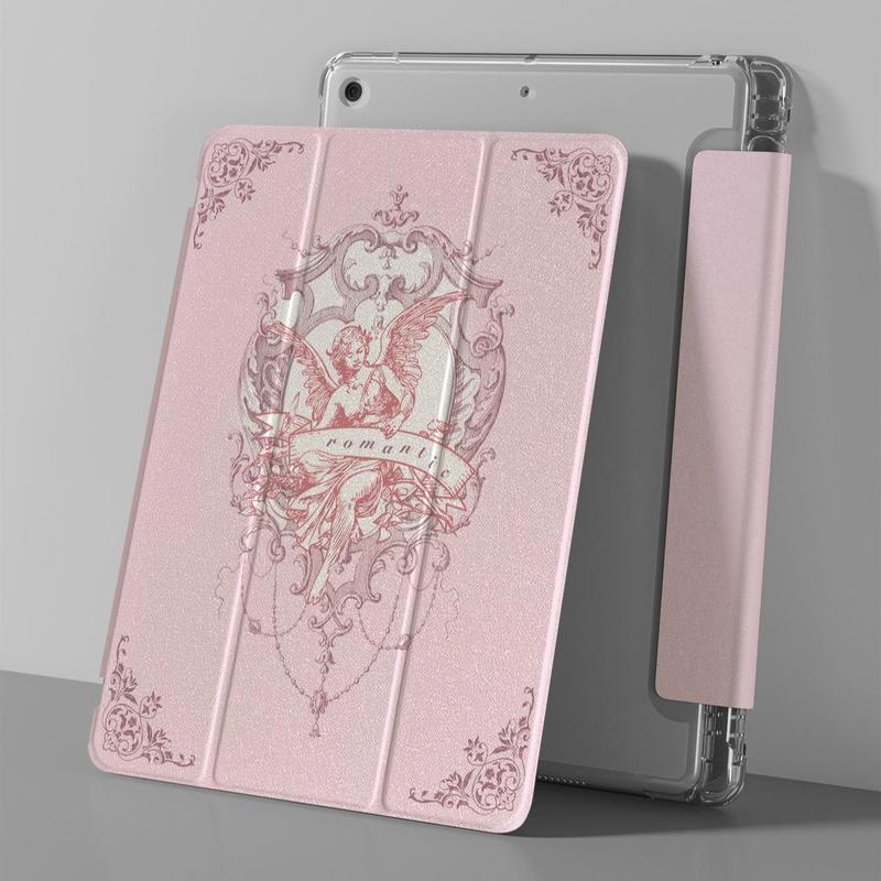 Angel Pattern Tablet Case with Pen Slot, Shockproof Tablet Protective Cover, Tablet Accessories Compatible with iPad