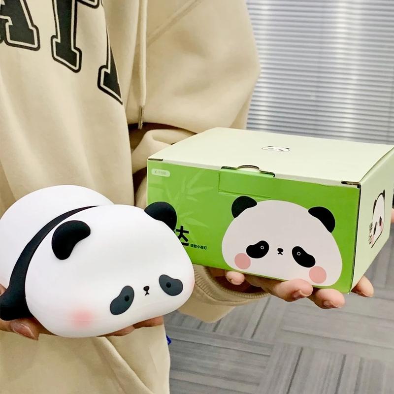 Panda LED Night Light, Cute Silicone Panda Night Light USB Touch Night Lamp, Bedroom Timing Lamp For Decoration Children's Gift