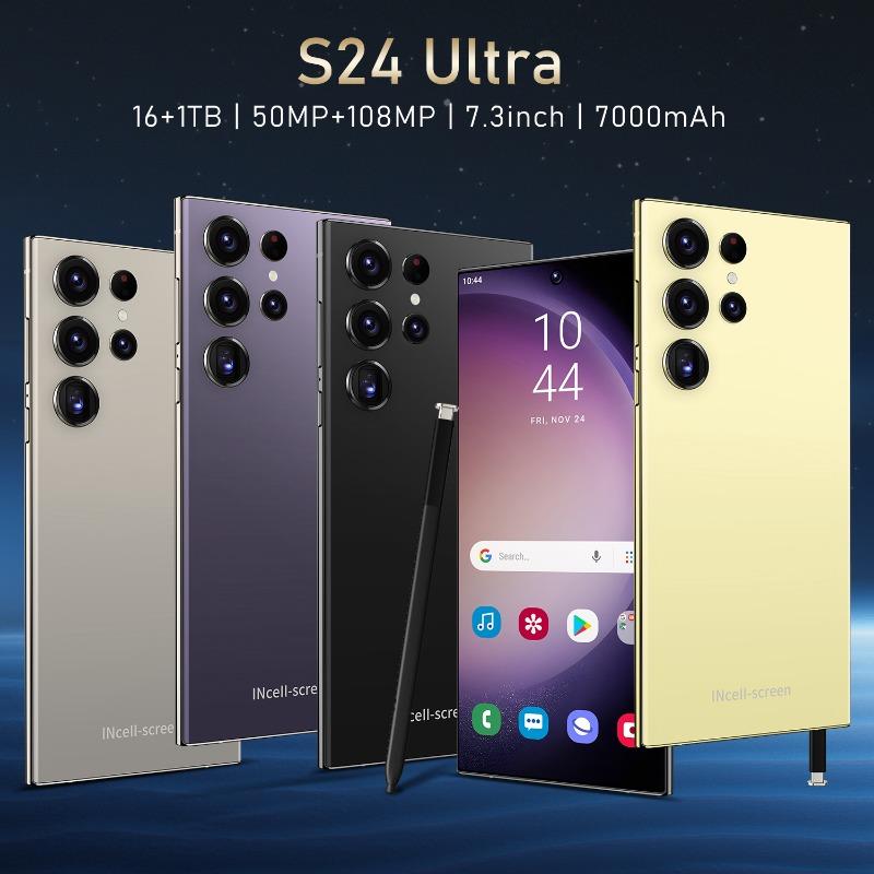 S24 Ultra Mobile Phones 7.3 HD Screen SmartPhone Original 1+16 4G 5G Dual Sim Celulares Android Unlocked 8000mAh Cell Phone