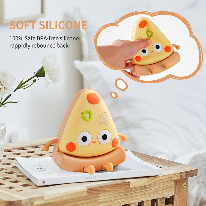 Cute Cartoon Pizza Shaped Night Light, USB Rechargeable Touch Control Night Lamp, Desktop Decorative Ornament Lamp, Ideal Gifts